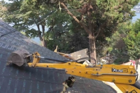 Vaniköy’de kaçak yapılar yıkım havadan görüntülendi