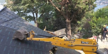 Vaniköy’de kaçak yapılar yıkım havadan görüntülendi