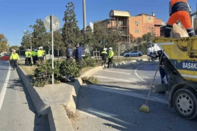 Başakşehir’de kaza: 2 araç çarpıştı, biri takla atarak yan döndü