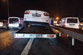 Beykoz’da çekici alev alev yandı