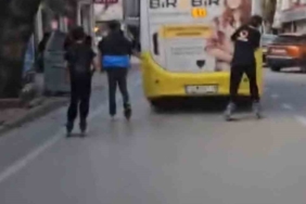 Bursa’da tehlikeli yolculuk kamerada