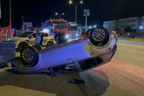 Edirne’de kontrolden çıkan otomobil takla attı: 2 yaralı