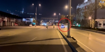 Ekipleri görünce ters şeritten kaçtı