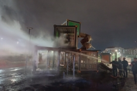 Isınma amaçlı yakılan ateş park alanını küle çevirdi: Yangını çocuklar çıkarmış