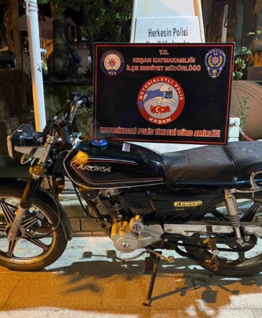 Keşan’da çalıntı motosiklet polisin kontrollerinde bulundu