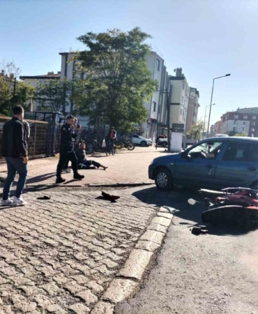 Otomobil ile motosiklet çarpıştı: 1 yaralı