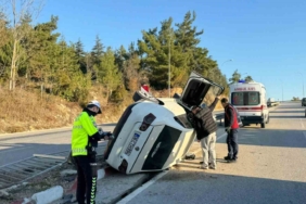 Otomobilin takla attığı kazada 1 kişi yaralandı