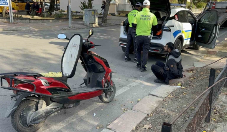 Polisten kaçan motosiklet sürücüsü kovalamaca sonucu yakalandı