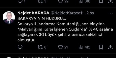 Sakarya hırsızlık vakalarının en çok azaldığı büyükşehir oldu