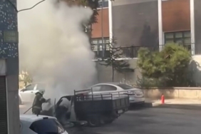 Seyir halindeki kamyonet alev topuna döndü