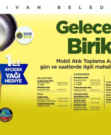 5 litre atık yağ biriktirene 1 litre ayçiçek yağı hediye