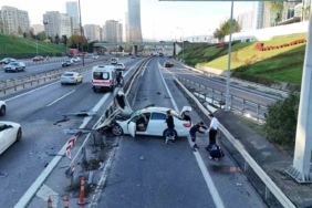 Ataşehir’de kontrolden çıkan otomobil refüje çarptı: 1 yaralı