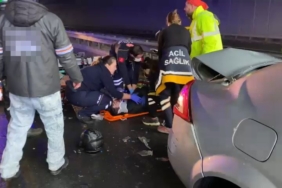 D-100’de peş peşe kaza: Motosiklet sürücüsü ağır yaralandı