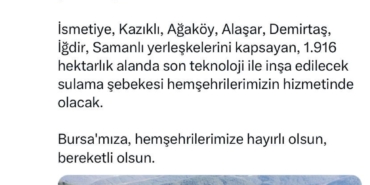 Demirtaş Barajı 20 Aralık’ta ihaleye çıkıyor