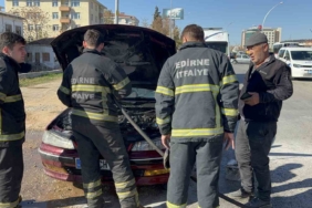 Edirne’de alev alan otomobilini gözyaşlarıyla izlediler