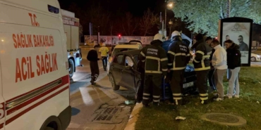 Edirne’de otomobil refüje çıktı: 1 yaralı