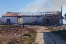 Enez’de çıkan yangında 15 ton buğday ve 500 saman balyası küle döndü