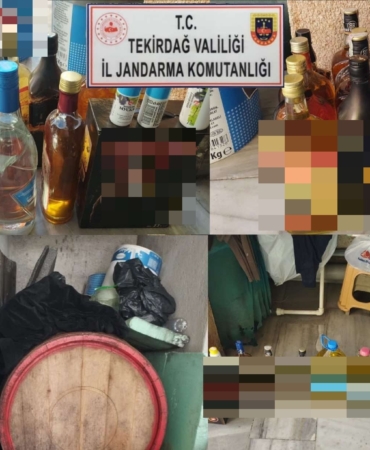 Ergene’de evde 264 litre kaçak içki ele geçirildi