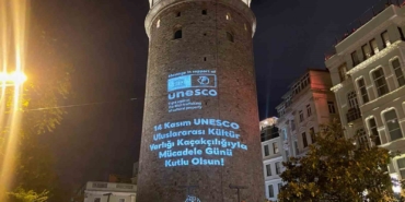 Galata Kulesi’ne yurtdışından getirilen kültürel mirasa ait görseller yansıtıldı