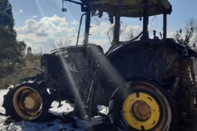 Gönen’de traktör yangını