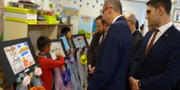 Havran Temaşalık İlkokulunda "Çocuk Gözüyle Filistin" resim sergisi açıldı