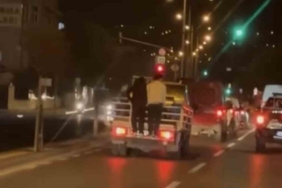 Kamyonet arkasına asılıp, ölüme davetiye çıkardılar