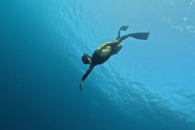 Kızıl mercanlara dikkat çekmek için 30 metreye serbest dalış gerçekleştirdi