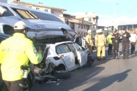 Maltepe’de vinç kontrolden çıktı, 7 aracı biçti