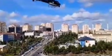 Penceresinin önünde gördüğü helikopterle şoke oldu