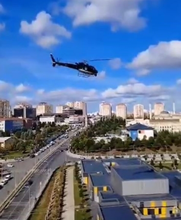 Penceresinin önünde gördüğü helikopterle şoke oldu