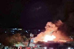 Silivri’de korkutan yangın: Alevler cep telefonu kamerasına yansıdı