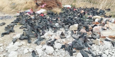 Tekirdağ’da kaçak döküm: ‘Ayakkabı mezarlığı’ görüntüleri hayrete düşürdü