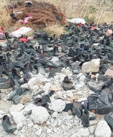 Tekirdağ’da kaçak döküm: ‘Ayakkabı mezarlığı’ görüntüleri hayrete düşürdü