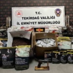 Tekirdağ’da KOM Başkanlığı koordinesinde büyük tütün kaçakçılığı operasyonu