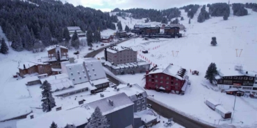 Uludağ’da sezonun ilk karı havadan görüntülendi