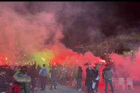 Yasak engel olamadı: Kocaelisporlular dev ekran başında coştu