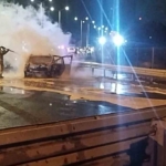 15 Temmuz Şehitler Köprüsü’nde otomobil alev alev yandı