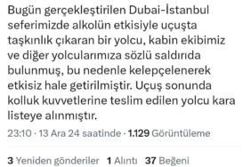 Alkollü yolcu, uçakta olay çıkardı