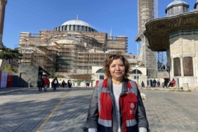 Ayasofya’da dev iskele kuruldu: Bin 500 yıllık cami niteliksiz sıvalardan arındırılacak