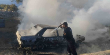 Ayvacık’ta araç yangını