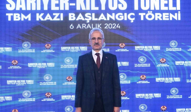 Bakan Uraloğlu: “Sarıyer-Kilyos Tüneli, karayollarında tünel açma makinesi TBM’in ilk kez kullanıldığı projedir”
