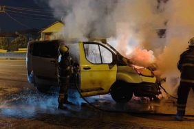 Balık yüklü araç alev topuna döndü