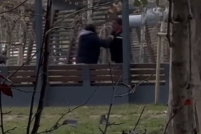 Bu kez erkeğe şiddet kamerada