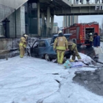 Büyükçekmece’de seyir halindeki Tofaş alev alev yandı