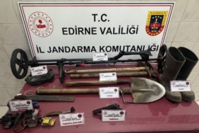 Edirne’de kaçak kazı yapan 2 kişi suçüstü yakalandı