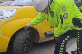 Edirne’de polis ekiplerinden kış lastiği uygulaması