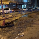 Güngören’de İSKİ’nin çalışması sırasında aynı yol ikinci kez çöktü