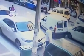 Kadın sürücünün aracına saldırı kamerada
