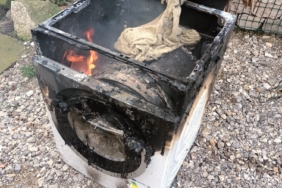 Manyas’da çamaşır makinesi yangını paniğe neden oldu