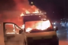 Otomobil alev topuna döndü